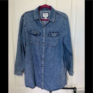 Denim dress with pockets